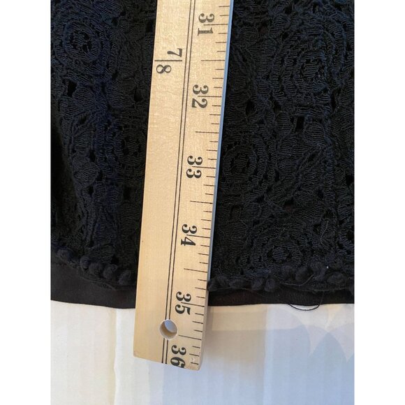 L&B Black Eyelet Rayon Trapeze Dress with Elasticized Shoulder Size L/XL Witchy - Picture 6 of 11